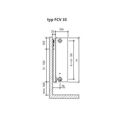 Purmo Plan Ventil Compact F0A3305008011310 grzejnik pokojowy 50x80 cm podłączenie dolne biały