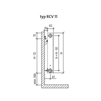 Purmo Ramo Ventil Compact F0G1105005010310 grzejnik pokojowy 50x50 cm podłączenie dolne biały