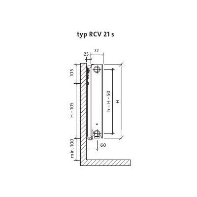 Purmo Ramo Ventil Compact F0G2105010011310 grzejnik pokojowy 50x100 cm podłączenie dolne biały