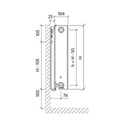 Purmo Ramo Ventil Compact F0G2206020011310 grzejnik pokojowy 60x200 cm podłączenie dolne biały