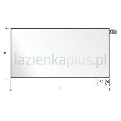 Purmo Plan Ventil Compact F0A1105005010310 grzejnik pokojowy 50x50 cm podłączenie dolne biały