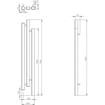 Imers Cubic 2512 grzejnik łazienkowy dekoracyjny 136x23 cm biały