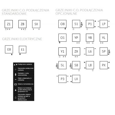 Terma Zigzag WGZIG107050K916YP grzejnik łazienkowy 50x107 cm