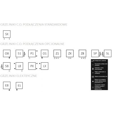 Terma Fiona WGFIN114043K916SX grzejnik łazienkowy 43x114 cm