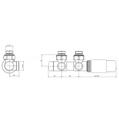 Terma Twins All in One TGETTWINPKS96 zestaw termostatyczny biały