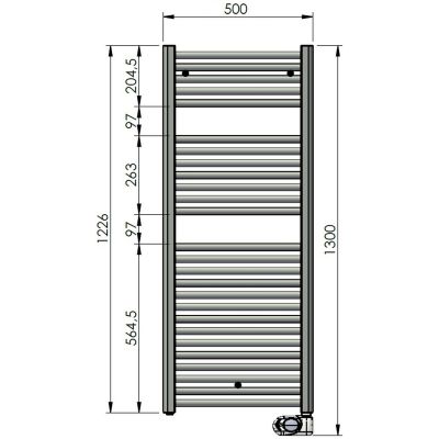 Zehnder Aura PBEBZ12050MQ grzejnik elektryczny z grzałką 130x50 cm czarny