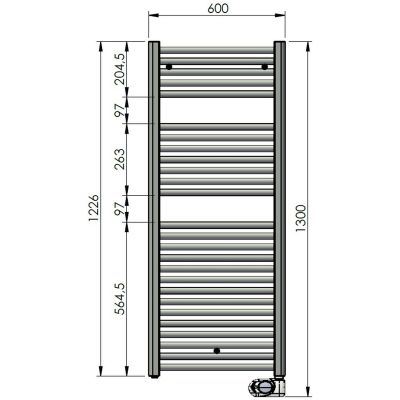 Zehnder Aura PBEZ12060MQ grzejnik elektryczny z grzałką 130x60 cm biały
