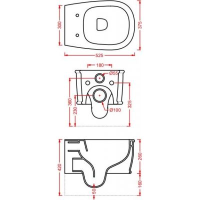 Art Ceram Atelier ATV0010500 miska wc wisząca bez kołnierza biały mat