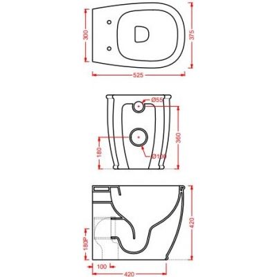 Art Ceram Atelier ATV0020100 miska wc stojąca bez kołnierza biały