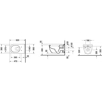Duravit Starck 3 2226090000 miska wc wisząca