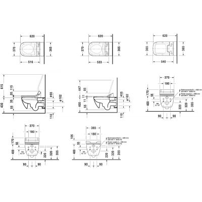 Duravit Happy D.2 2550590000 miska wc wisząca