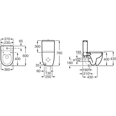 Roca Meridian A34224LS00 miska kompakt wc biały