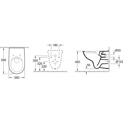 Villeroy & Boch O.Novo Vita 4695R001 miska wc wisząca bez kołnierza dla niepełnosprawnych biała