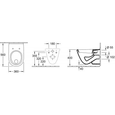 Villeroy & Boch O.Novo 56621001 miska wc wisząca