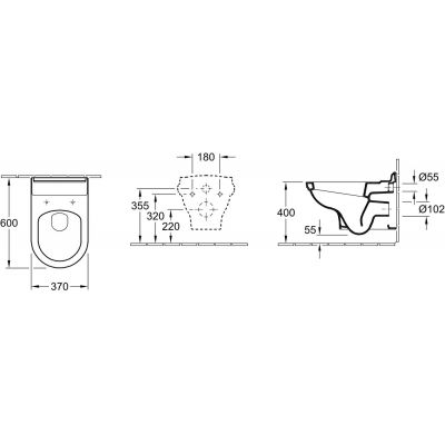 Villeroy & Boch Hommage 6661B0R1 miska wc wisząca