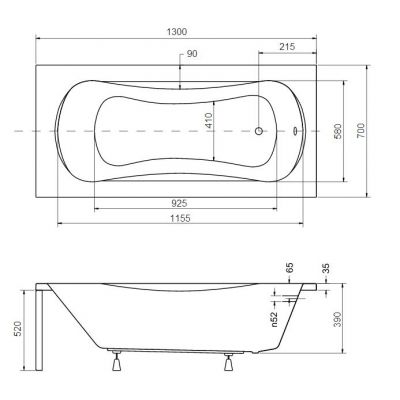 Besco Aria #WAA140PA wanna prostokątna 140x70 cm biała