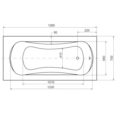 Besco Aria Plus #WAA140PU wanna prostokątna 140x70 cm biała