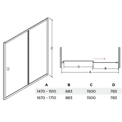 Besco Duo Slide DDSII150 parawan nawannowy jednoczęściowy