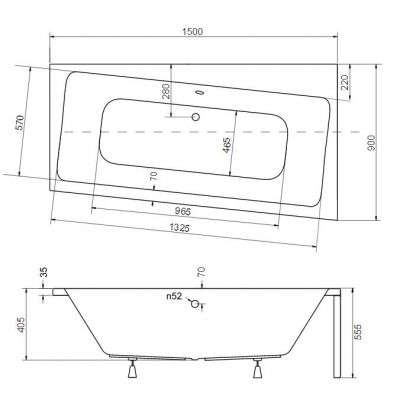Besco Infinity #WAI150NP wanna narożna 150x90 cm prawa biała
