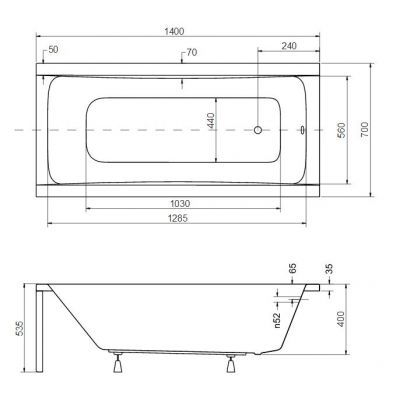 Besco Optima #WAO170PKP wanna prostokątna 170x70 cm biała