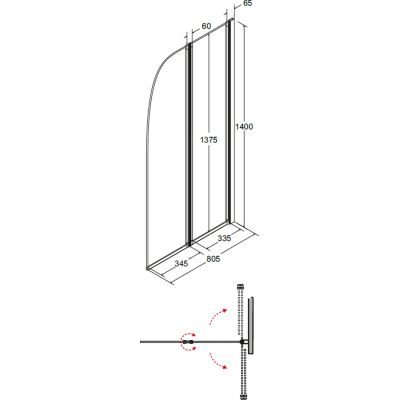 Besco Ambition PA2S parawan nawannowy dwuczęściowy