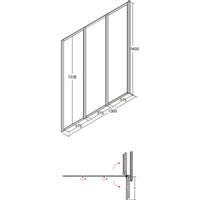 Besco Ambition PAP3S parawan nawannowy trzyczęściowy