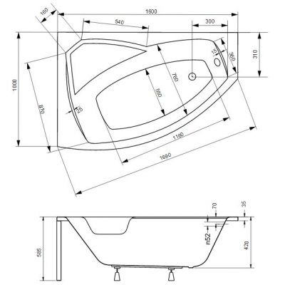 Besco Rima #WAR160NL wanna narożna 160x100 cm lewa biała