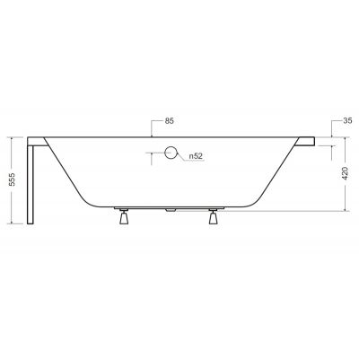 Besco Vitae #WAV160PK wanna prostokątna 160x75 cm biała