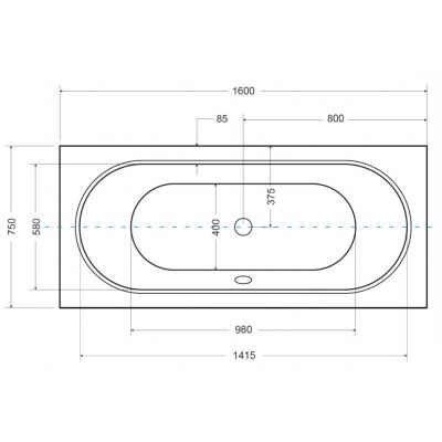 Besco Vitae #WAV160PK wanna prostokątna 160x75 cm biała