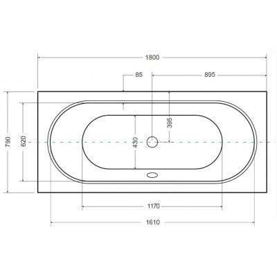Besco Vitae #WAV180PK wanna prostokątna 180x80 cm biała