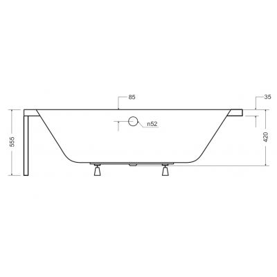 Besco Vitae #WAV180PK wanna prostokątna 180x80 cm biała