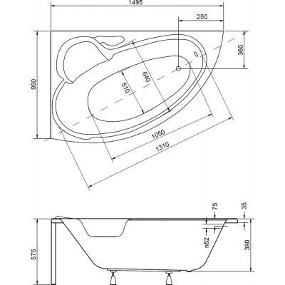 Besco Bianka #WAB150NL wanna narożna 150x95 cm lewa biała