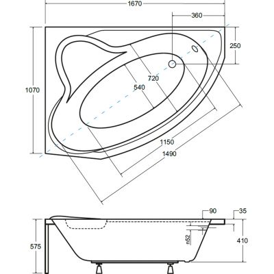 Besco Delfina #WAD166NL wanna narożna 167x107 cm lewa biała