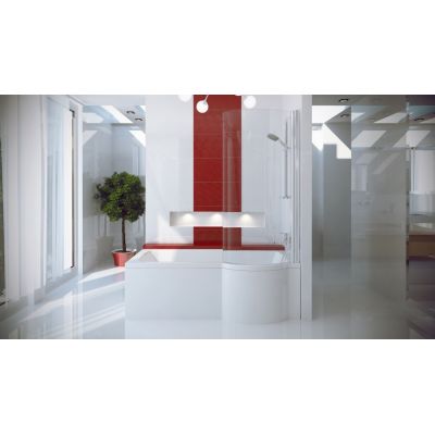 Besco Inspiro #WAI170NPR wanna z parawanem 170x70 cm prawa biała