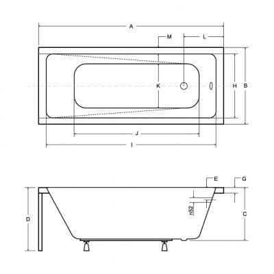 Besco Modern #WAM130MO wanna prostokątna 130x70 cm biała
