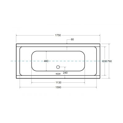 Besco Quadro #WAQ175PK wanna prostokątna 175x80 cm biała