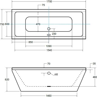 Besco Vera #WKV170WO wanna wolnostojąca 170x75 cm