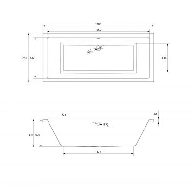 Cersanit Intro S301068 wanna prostokątna 170x75 cm