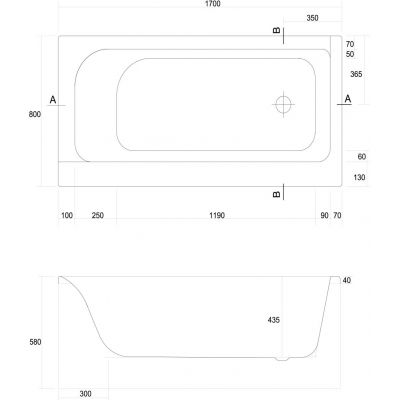 Cersanit Smart S301117 wanna prostokątna 170x80 cm
