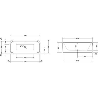 Duravit Happy D.2 700453800000000 wanna wolnostojąca 180x80 cm prostokątna biała