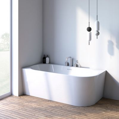 Oltens Hulda 11005000 wanna narożna 170x80 cm prostokątna biała