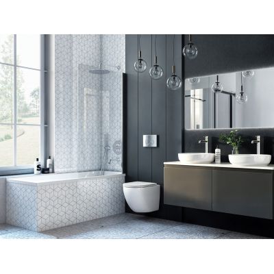 Oltens Fossa 40802000 umywalka 40x40 cm okrągła nablatowa biała