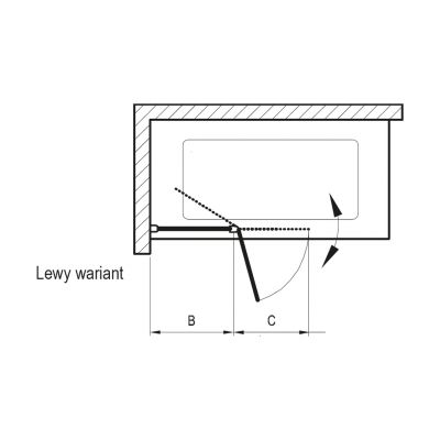 Ravak Chrome 7QLA0C00Z1 parawan nawannowy 2-częściowy