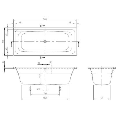 Villeroy & Boch Avento UBA167AVN2V01 wanna prostokątna 160x70 cm