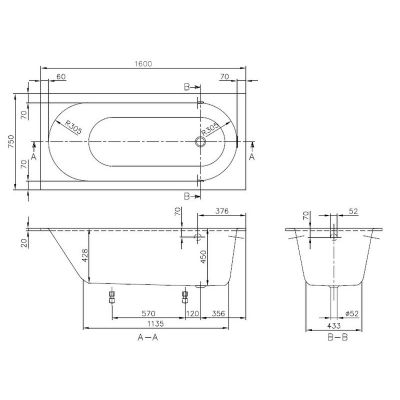 Villeroy & Boch Oberon UBQ160OBE2V01 wanna prostokątna 160x75 cm