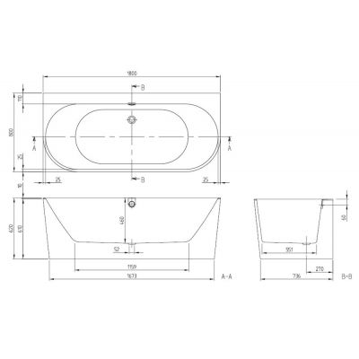 Villeroy & Boch Oberon UBQ180OBR9CD00V01 wanna przyścienna 180x80 cm