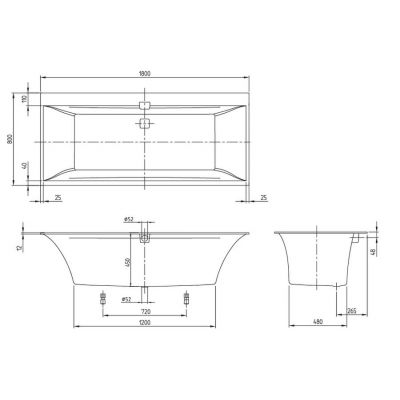 Villeroy & Boch Squaro Edge 12 UBQ180SQE2DV01 wanna prostokątna 180x80 cm biały