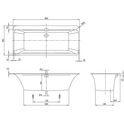 Villeroy & Boch Squaro Edge 12 UBQ180SQE7DV01 wanna prostokątna 180x80 cm