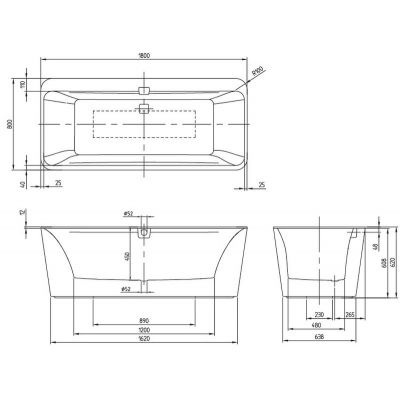 Villeroy & Boch Squaro Edge 12 UBQ180SQE7PDV01 wanna wolnostojąca 180x80 cm prostokątna biały