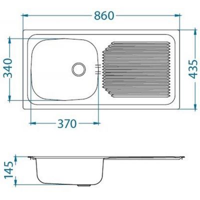 Alveus Basic 1008843 zlewozmywak stalowy 86x43.5 cm